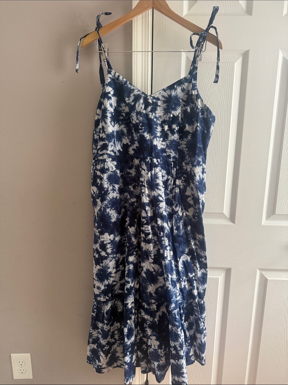 GAP Navy and White Tie-Dye Sundress
